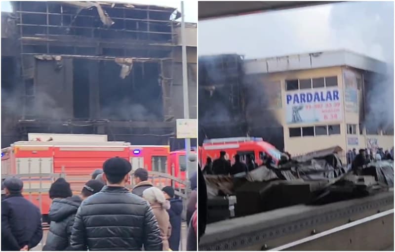 В торговом комплексе в Бухарской области произошел пожар 