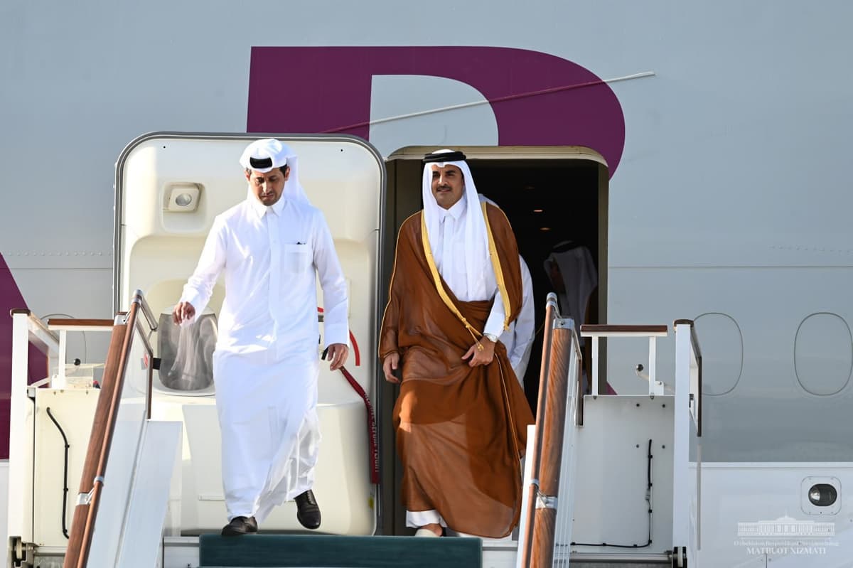 Qatar amiri ilk marta O‘zbekistonga keldi