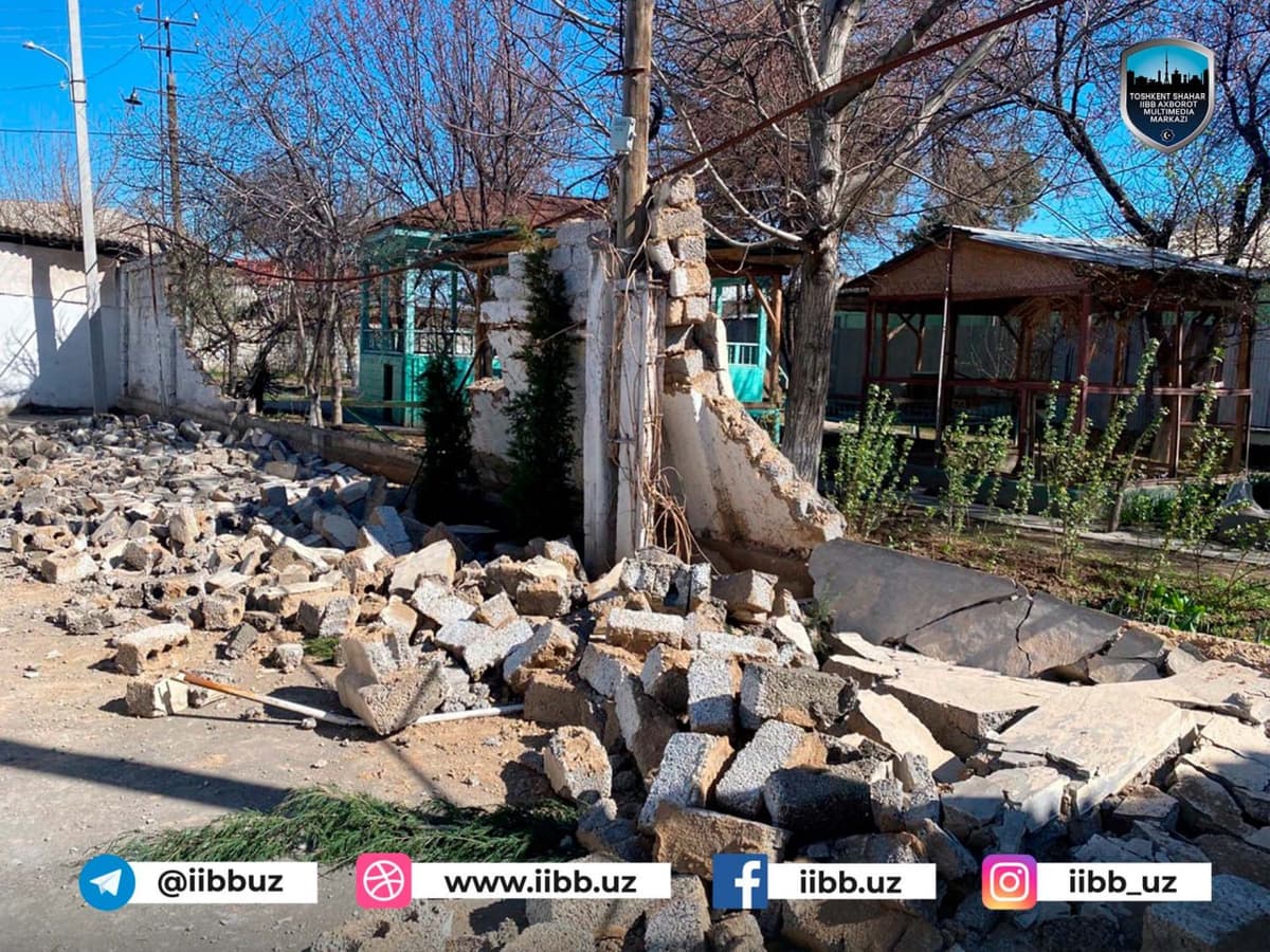 IIBB: Toshkentda qulab tushgan devor choyxona hududiga tegishli bo‘lgan