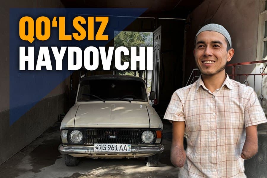 “Ahvolim shu ekan deb yotib olsak bo‘lmaydi” - avtomobilni qo‘lsiz boshqarayotgan farg‘onalik haydovchi