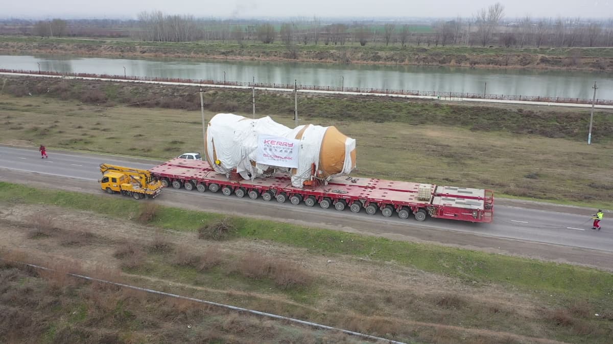 Из Японии доставлена вторая газовая турбина для строящейся в Сырдарье 1500-мегаваттной ТЭС