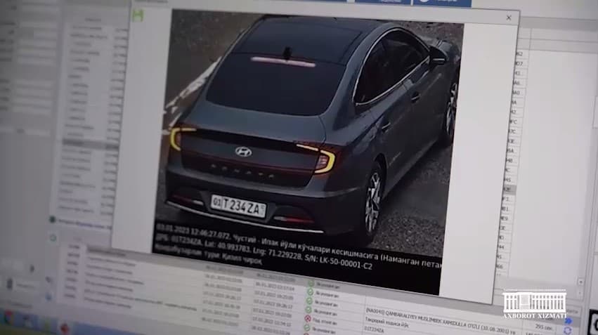 Наманганда 152 марта радарга тушгани учун 410 млн жарима ёзилган сохта рақамли Hundai Sonata аниқланди