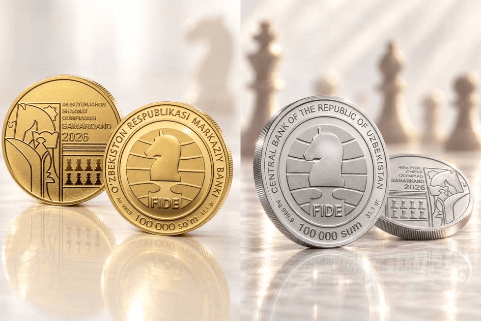 Central Bank to issue gold and silver coins marking Samarkand Chess Olympiad