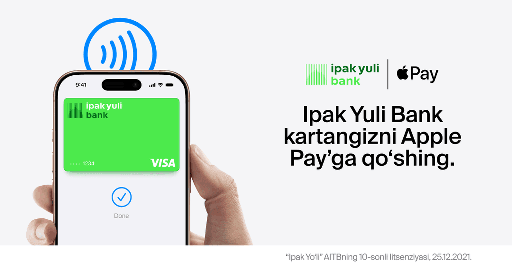 Ipak Yuli Bank Apple Pay xizmatini işga tuşirdi