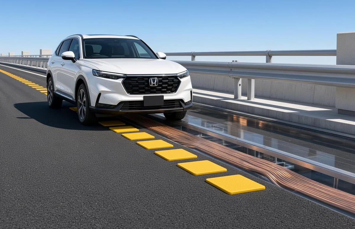 Honda elektromobilni harakat vaqtida quvvatlantiruvchi yoʻl maketini namoyish etadi