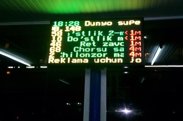 Toshkentdagi barcha avtobus bekatlariga ma'lumot tablolari o‘rnatiladi