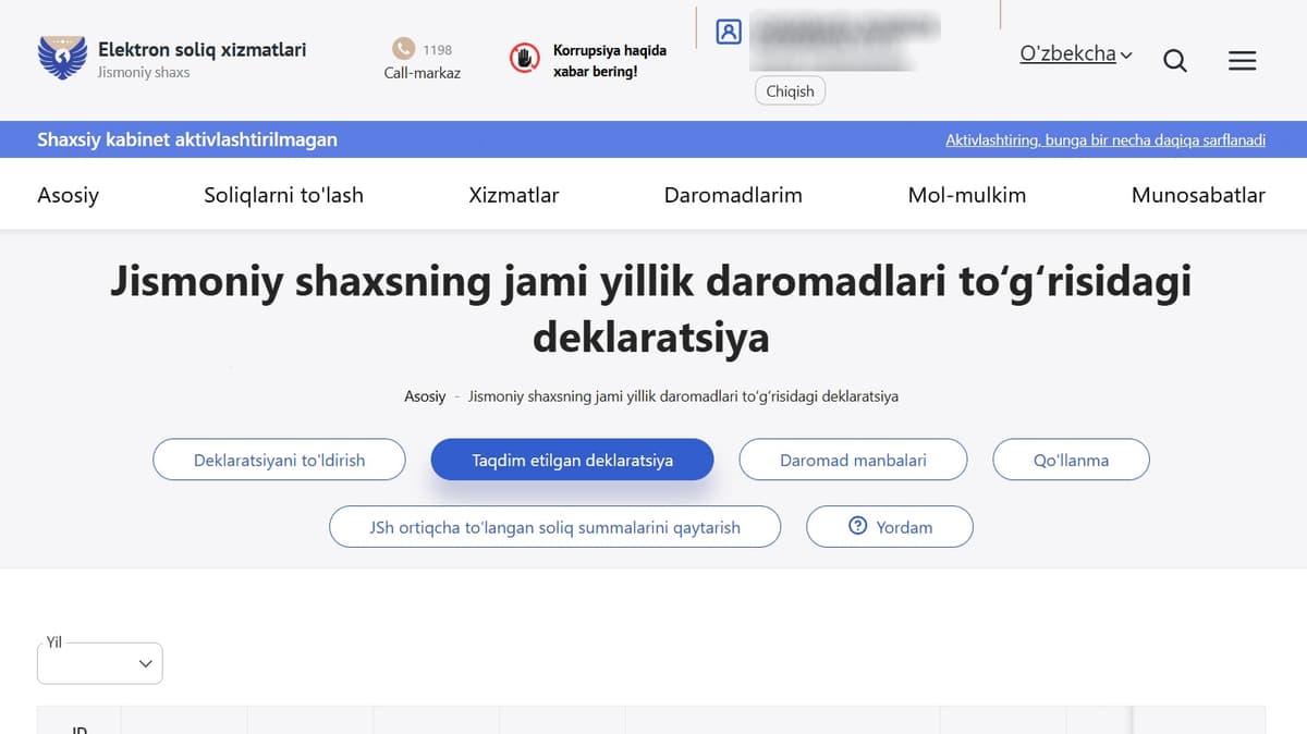 Navoiy va Chirchiq shaharlari aholisidan yillik deklaratsiya soʻraladi