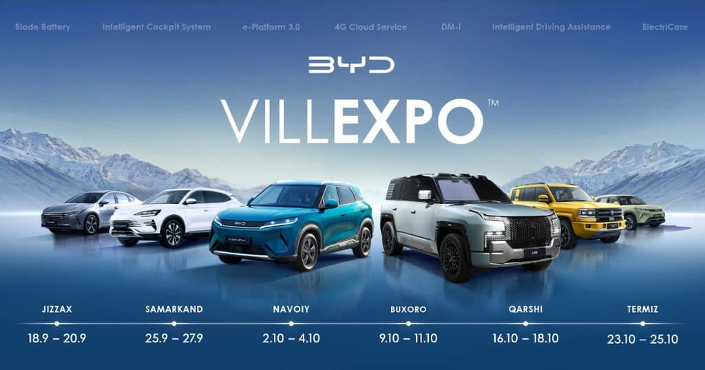 BYD VILLEXPO Ўзбекистоннинг олти шаҳрида иммерсив сайёр кўргазмани тақдим этади