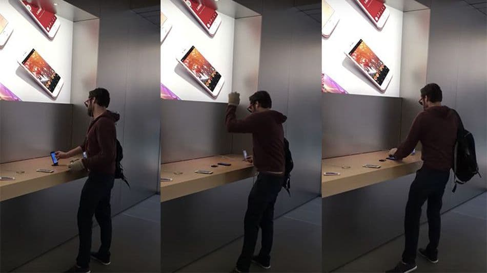 Fransiyalik Apple Store’da o‘nlab gadjyetlarni sindirdi