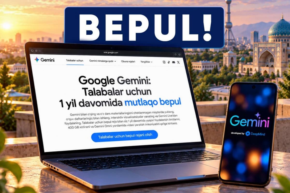 Google offers Uzbek students one year of free Gemini AI Plus access