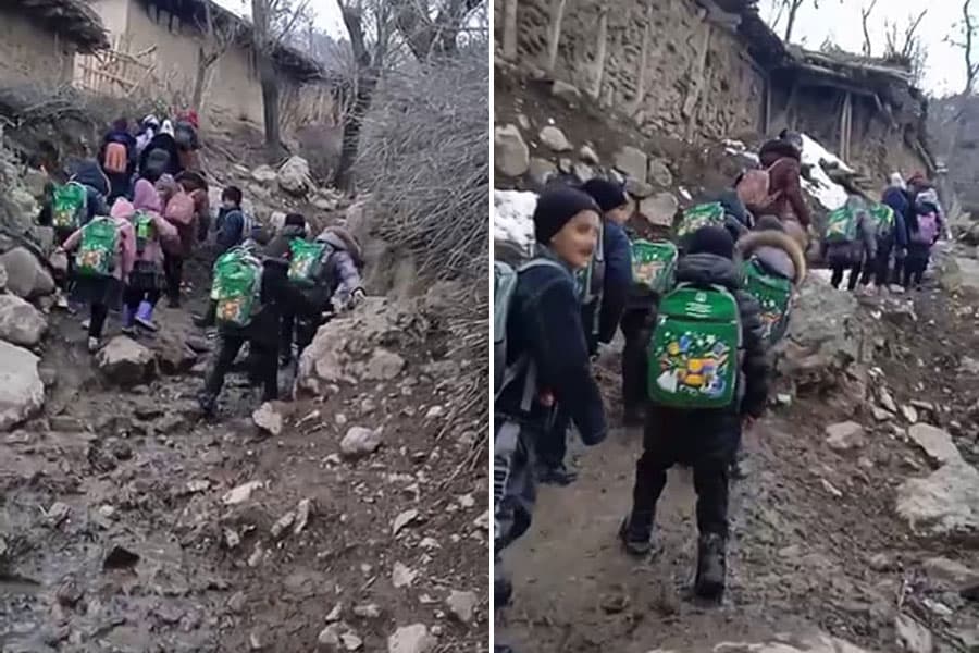 «Qor erigach yo‘l ta’mirlanadi» - Surxondaryoda o‘quvchilarning maktabga loy yo‘ldan qatnayotgani yuzasidan hokimlik izoh berdi