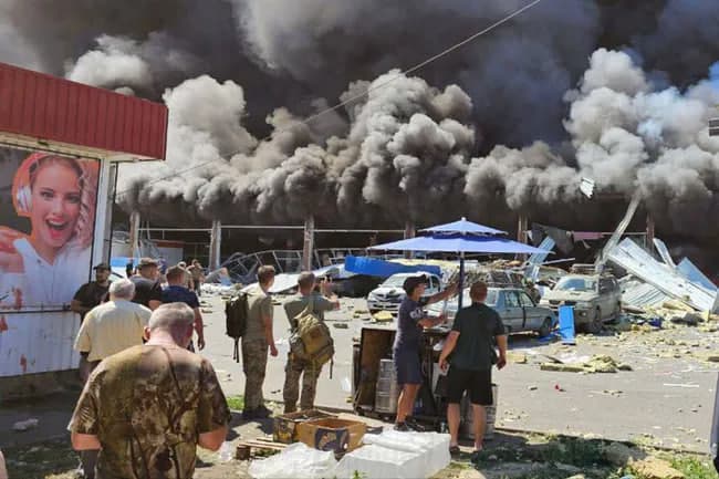 Rossiya raketasi Konstantinovkadagi supermarketga kelib tushdi