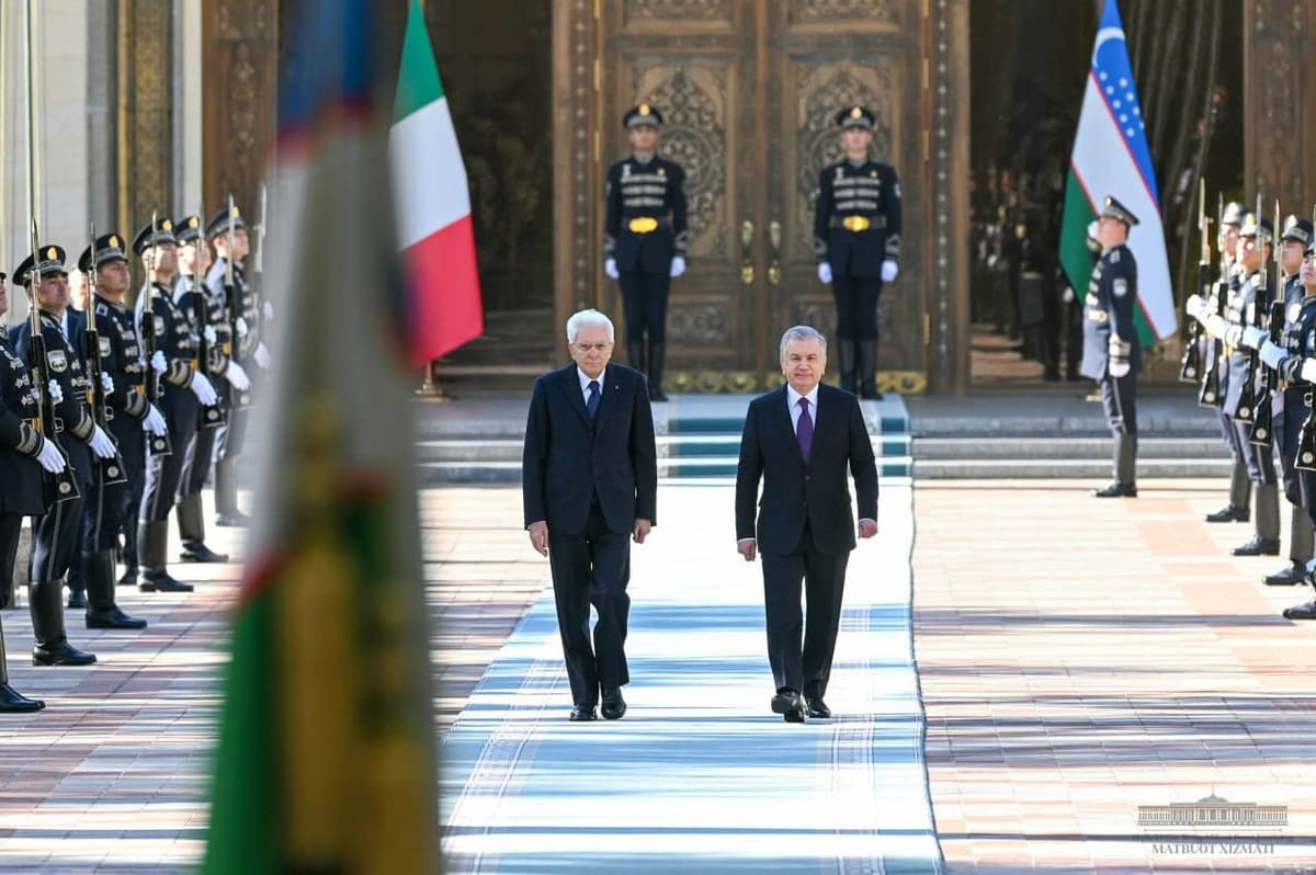 Shavkat Mirziyoyev hosts President of Italy Sergio Mattarella at Kuksaroy