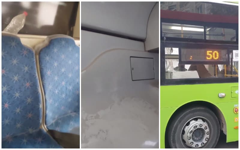 Video: Toshkentda yo‘lovchilar changga to‘la iflos avtobusda tashilmoqda