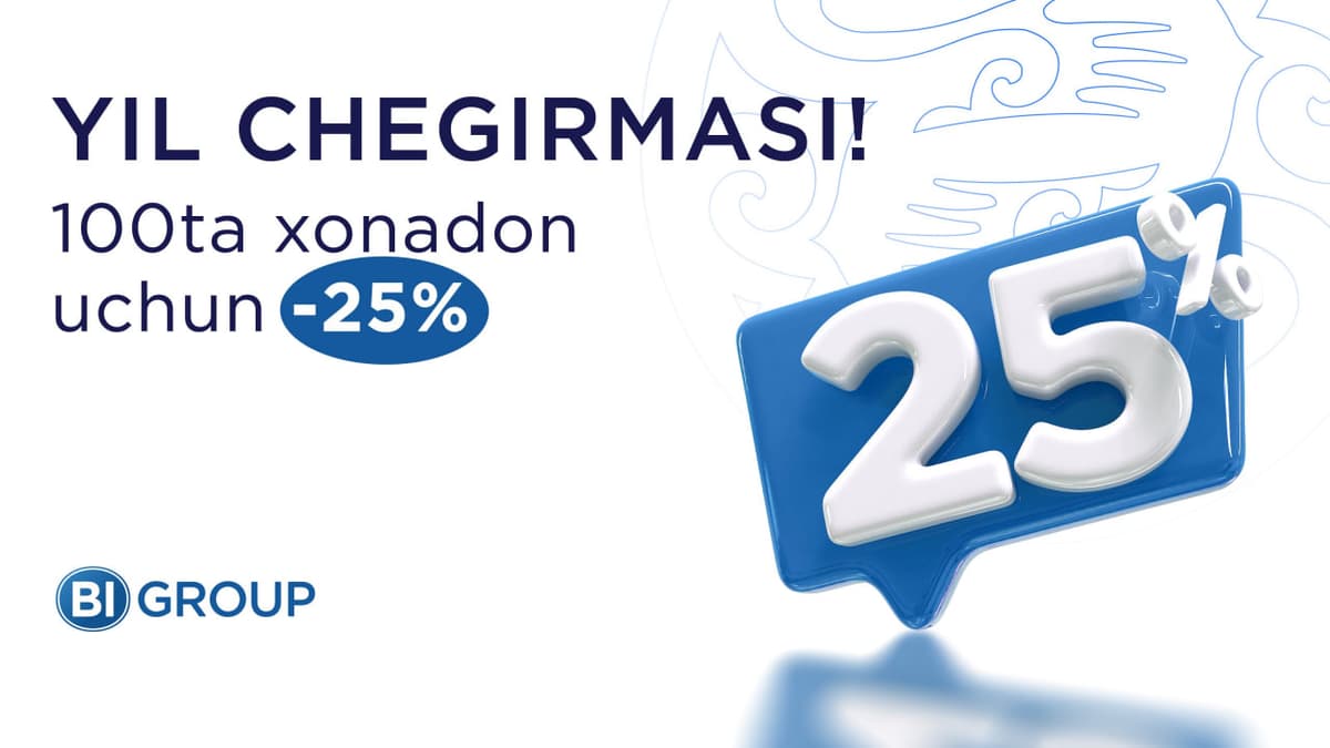 BI GROUPʼdan 25% gacha chegirma bilan biznes klass xonadonlar