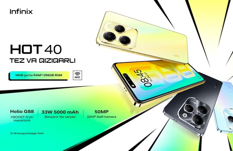 Infinix O‘zbekistonda HOT 40 seriyali smartfonlarini sotuvga chiqardi