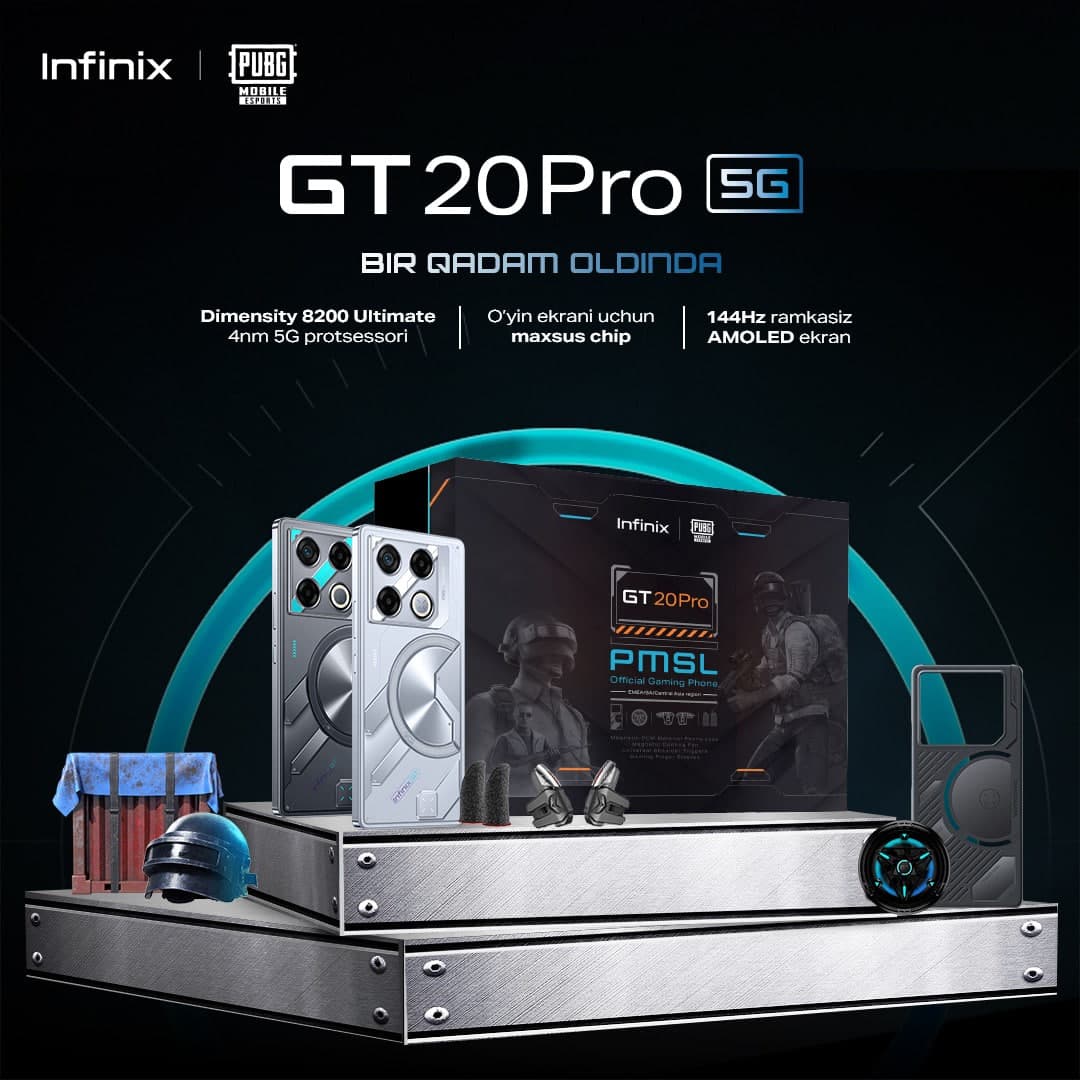 Infinix GT 20 Pro: O‘zbekistonda yilning eng yaxshi o‘yin smartfonlaridan biri taqdim etildi