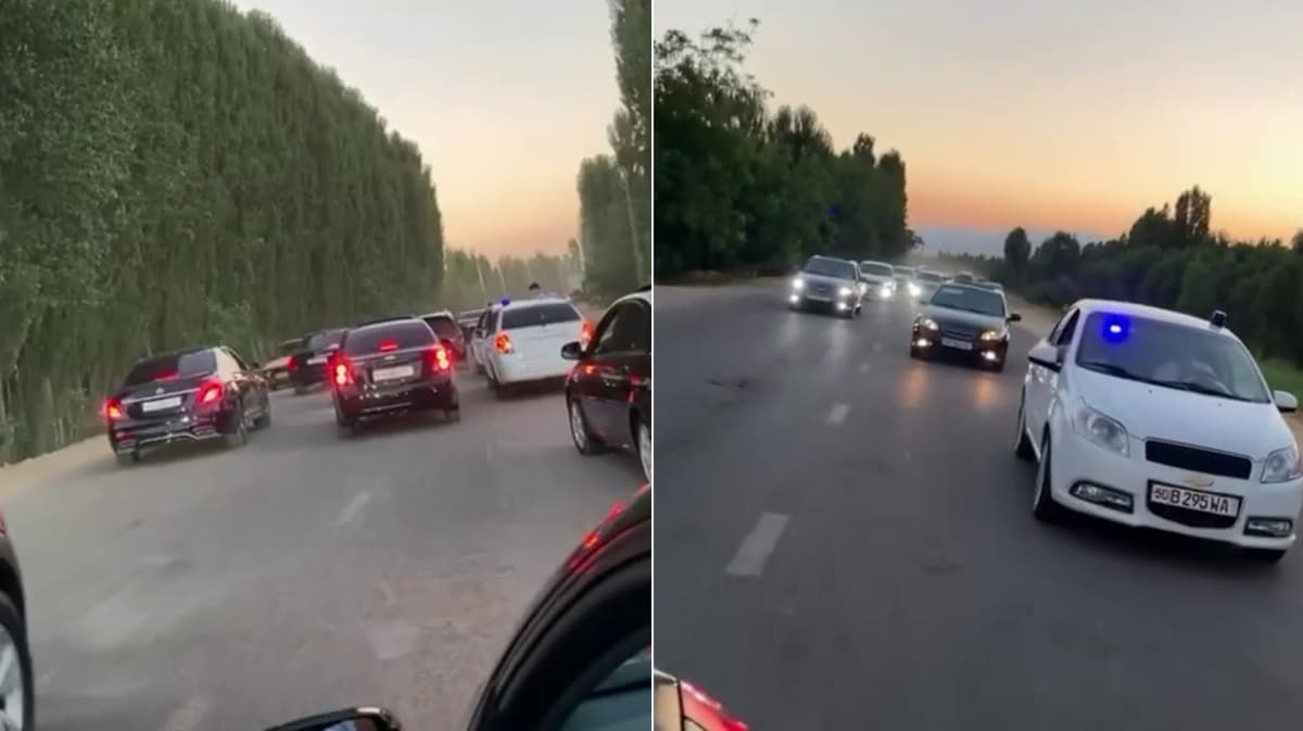 Participants in wedding procession fined for traveling with flashing lights in Namangan