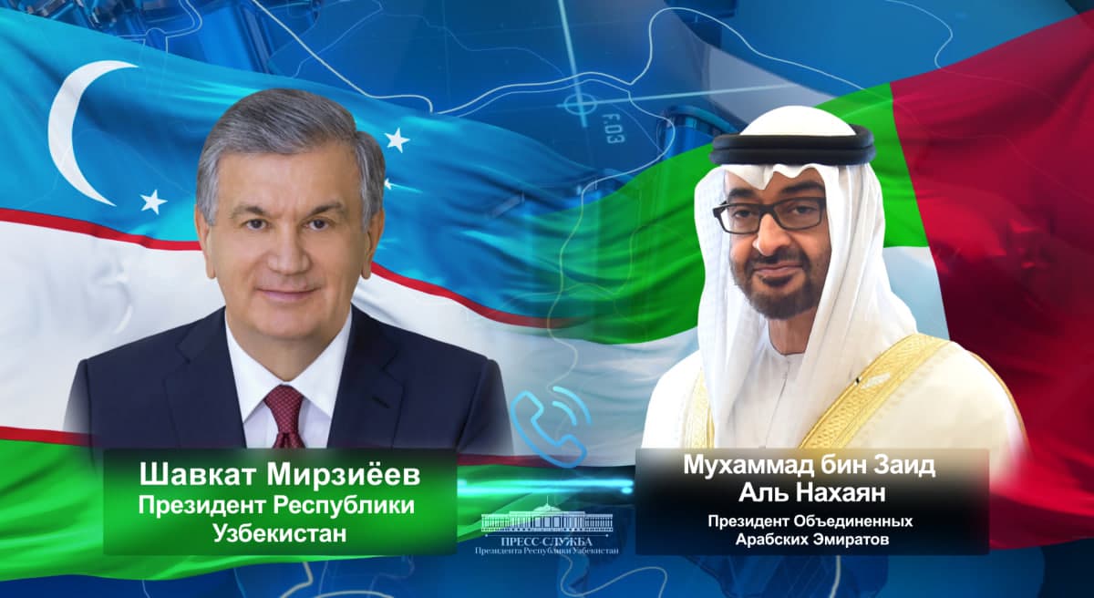 Shavkat Mirziyoyev talks with Sheikh Muhammad bin Zayed Al Nahyan over the phone