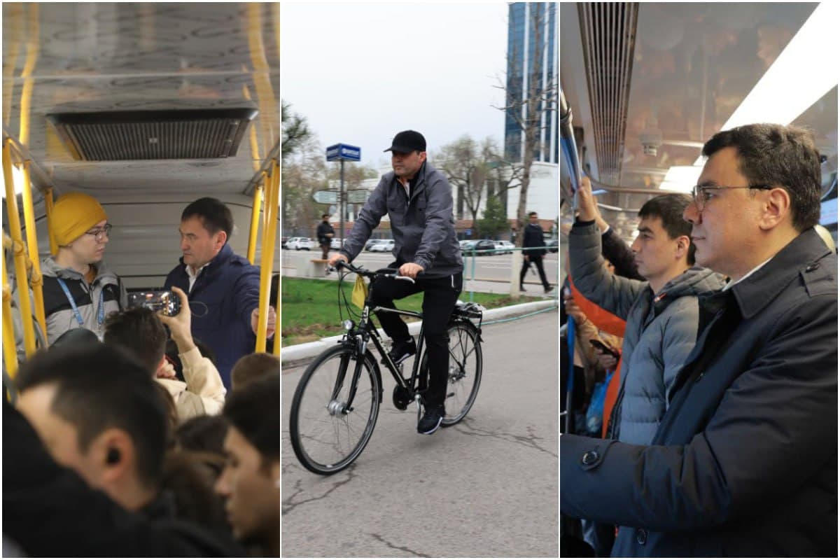 Jamoat transportidagi amaldorlar va piyodalar muammosini boshdan kechirgan vazir. Toshkentda «Avtomobilsiz kun» aksiyasi