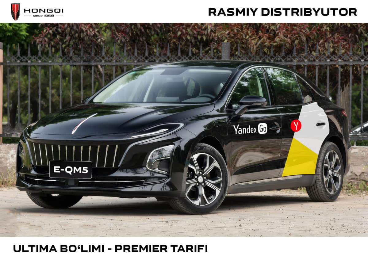 Hongqi E-QM5 modeli Yandex Premier tarifiga kiritildi: 15% boshlang‘ich to‘lov bilan xarid qiling