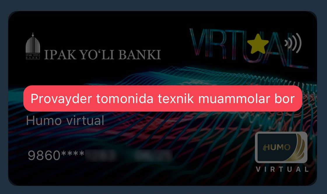 Humo kartalari ishlashida nosozliklar kuzatilmoqda