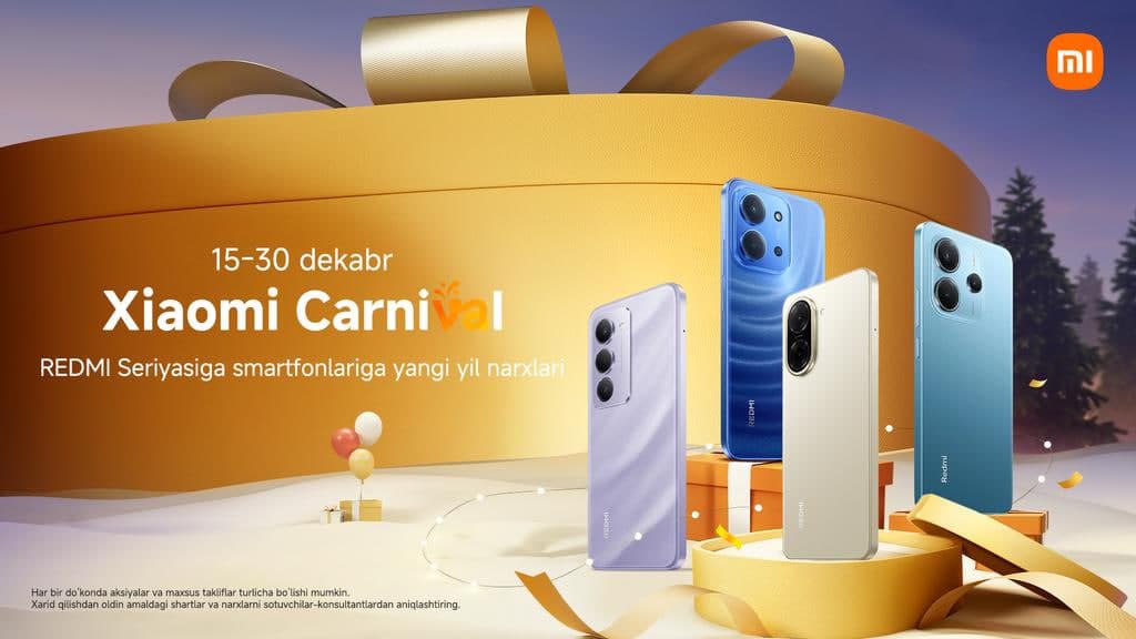 Xiaomi’дан Янги йил акцияси: 15-31 декабр кунлари Redmi смартфонларига махсус нархлар