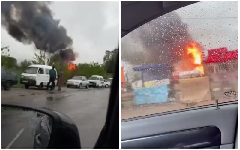 На газовой заправке в Денау произошёл взрыв
