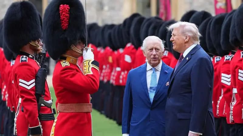 Donald Tramp Angliyaning Vindzor qasrida tantanali kutib olindi