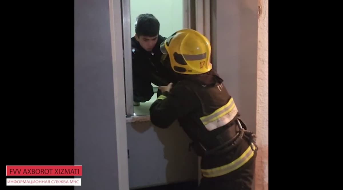 Toshkentda lift ichida qulflanib qolgan bola qutqarildi
