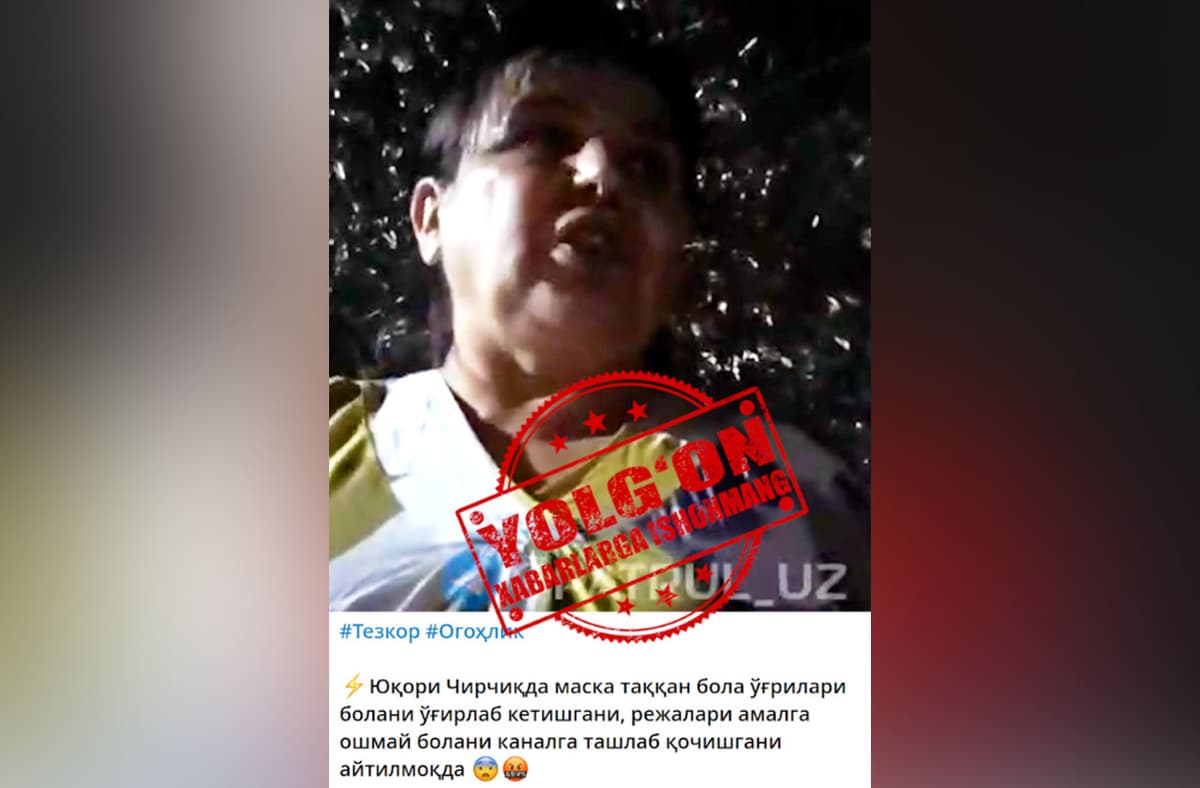 Тошкент вилоятида бола ўғирлашга уриниш бўлгани айтилган видео ҳақиқатга тўғри келмаслиги маълум қилинди