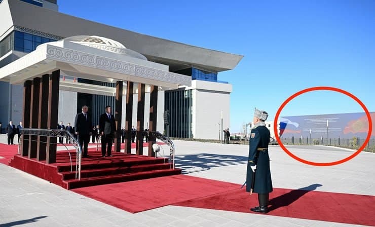 Bishkekda Putin tashrifi oldidan Ukraina elchixonasi ulkan LED-ekran ortiga “bekitildi”