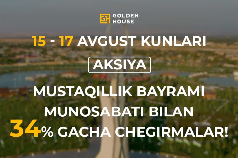 O‘zbekiston Mustaqilligining 34 yilligi munosabati bilan - 34% gacha chegirmalar!