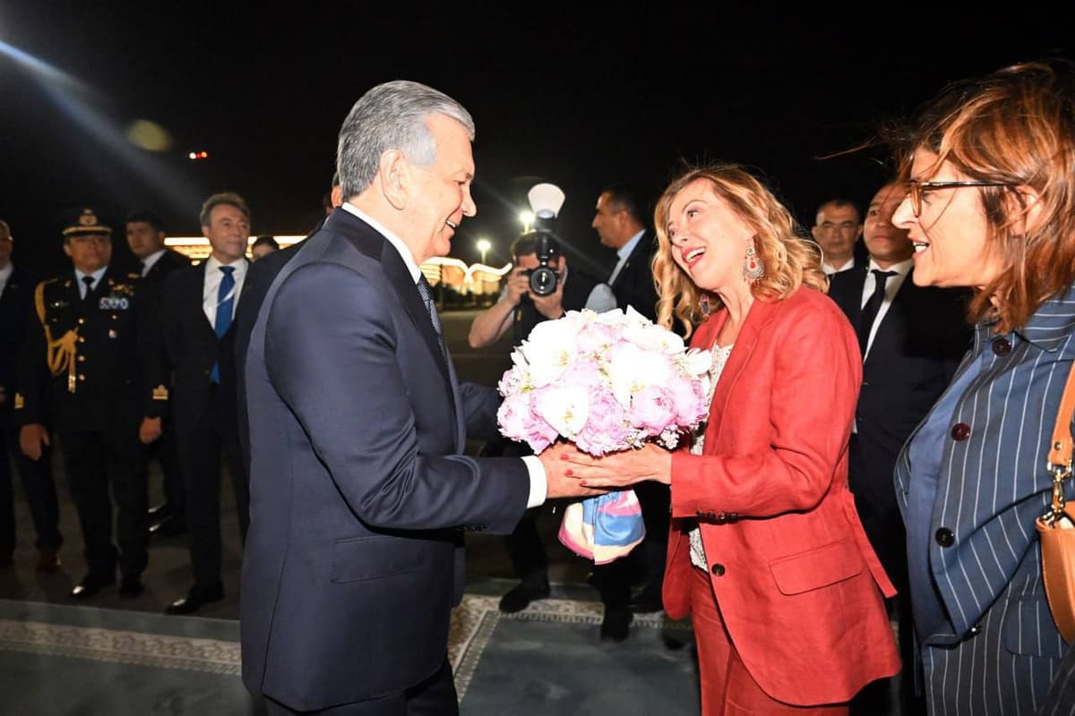 Italian Prime Minister Giorgia Meloni arrives in Samarkand for official visit