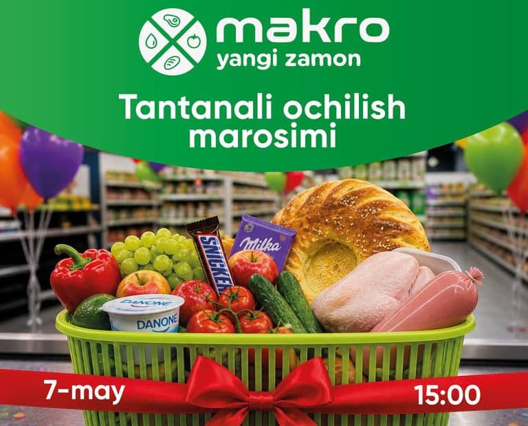 Milliy bog‘ ko‘chasida «Makro Yangi Zamon» ochilmoqda