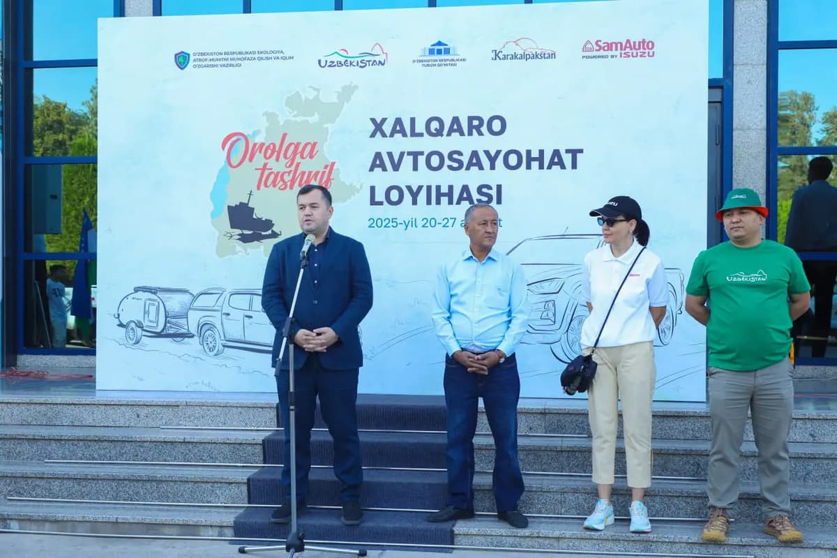“Orolga tashrif” xalqaro avtosayohat loyihasi ishtirokchilari Qoraqalpog‘istonga yo‘l oldi