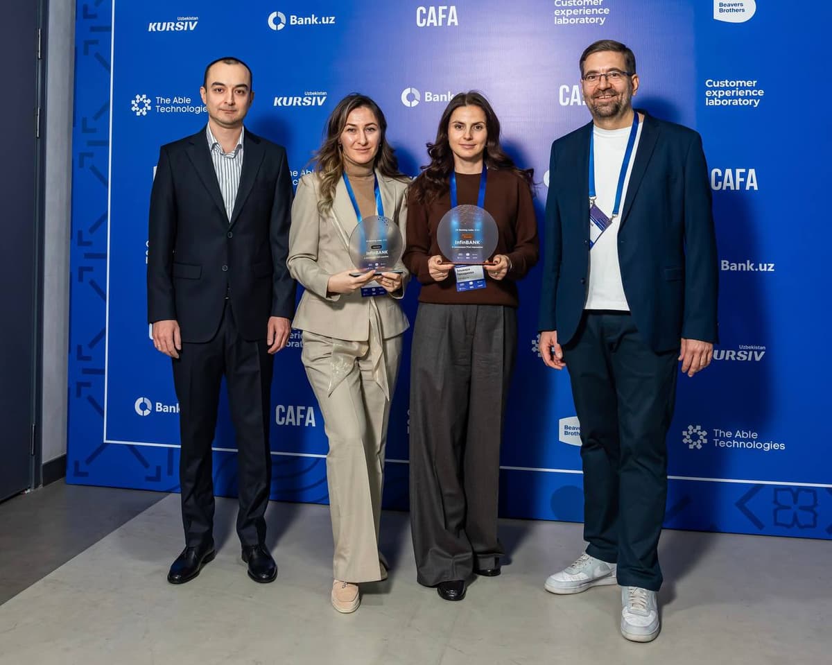 InfinBANK eng yaxshi raqamli mijoz tajribasi uchun ikkita mukofotga sazovor bo‘ldi