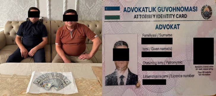 В Ташкенте задержан адвокат, выдававший себя за сотрудника МВД и вымогавший деньги