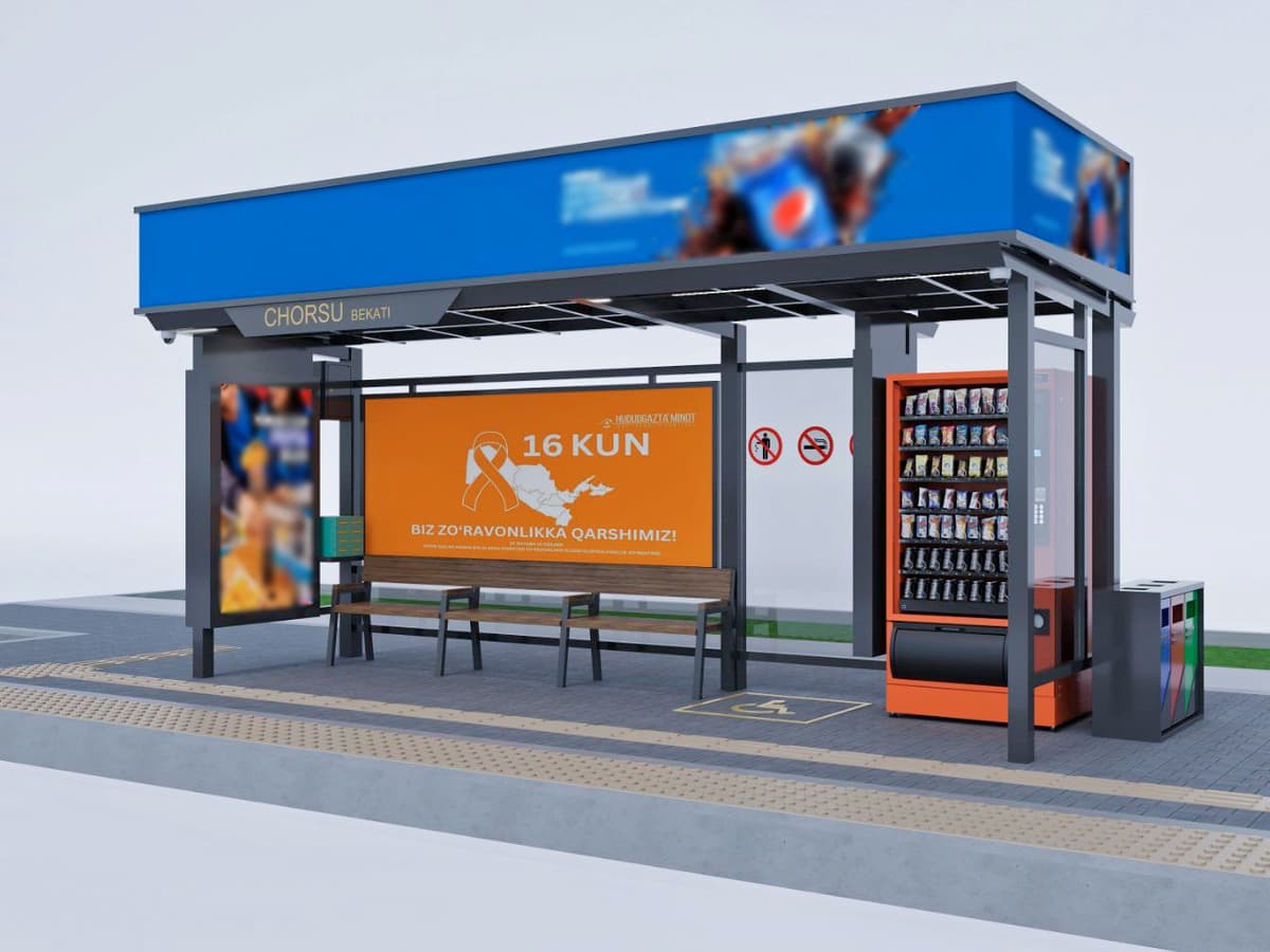 Tashkent to roll out smart bus stops with cameras, SOS system, and vending machines