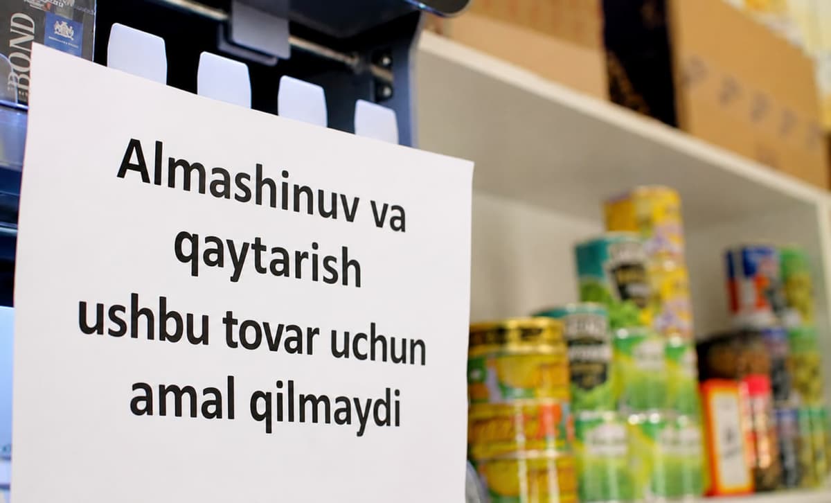«Сотилган товар қайтариб олинмайди». Бу қонуний талабми?