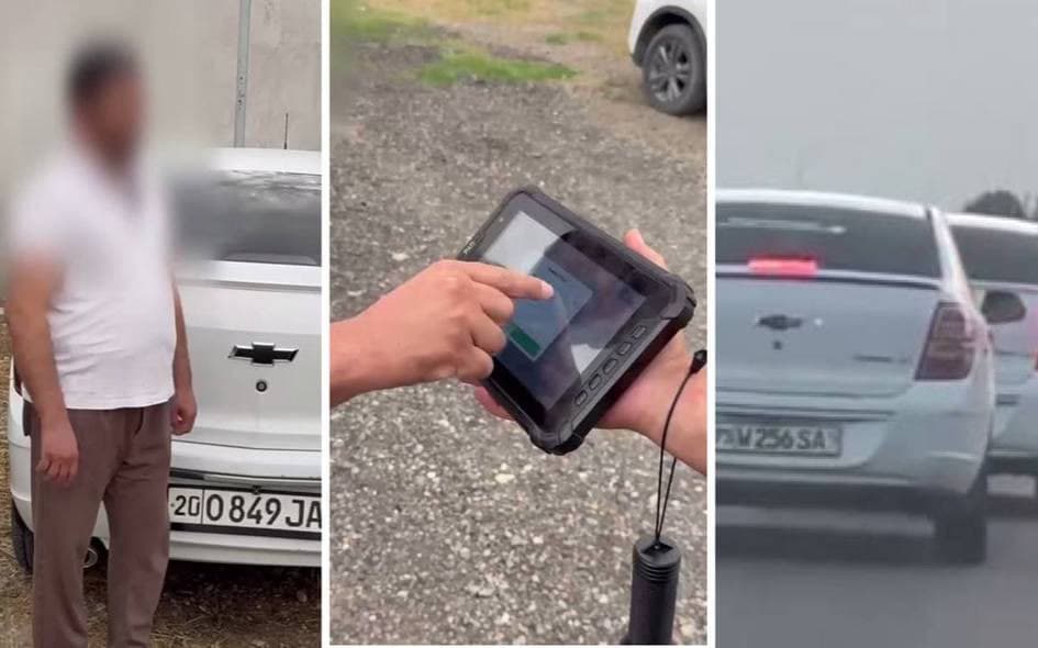 На трассе М39 в Сырдарье задержали дорожного хулигана, перекрывавшего дорогу другому водителю