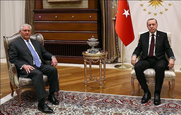 Erdo‘g‘an va Tillerson o‘rtasida muzokaralar bo‘lib o‘tdi