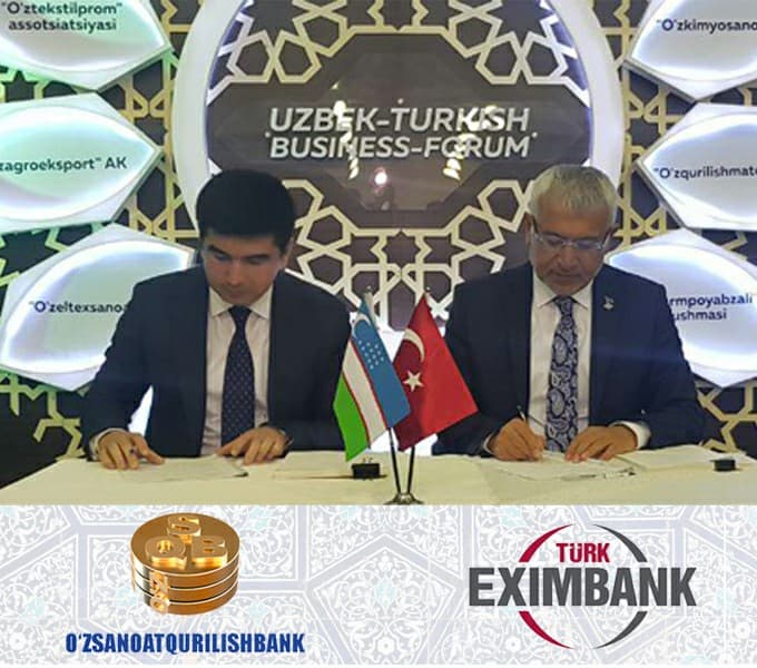 O‘zsanoatqurilishbank Turkiyaning Eksimbanki bilan bitim imzoladi