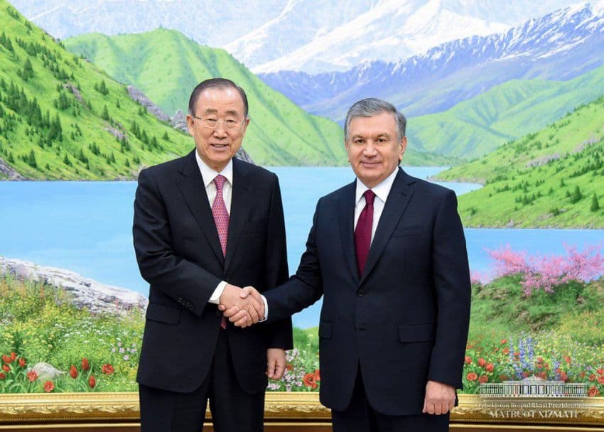 Shavkat Mirziyoyev BMT sobiq bosh kotibini qabul qildi