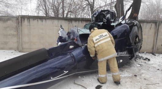 Олмаотада вертолёт сиҳатгоҳ ҳудудига қулади