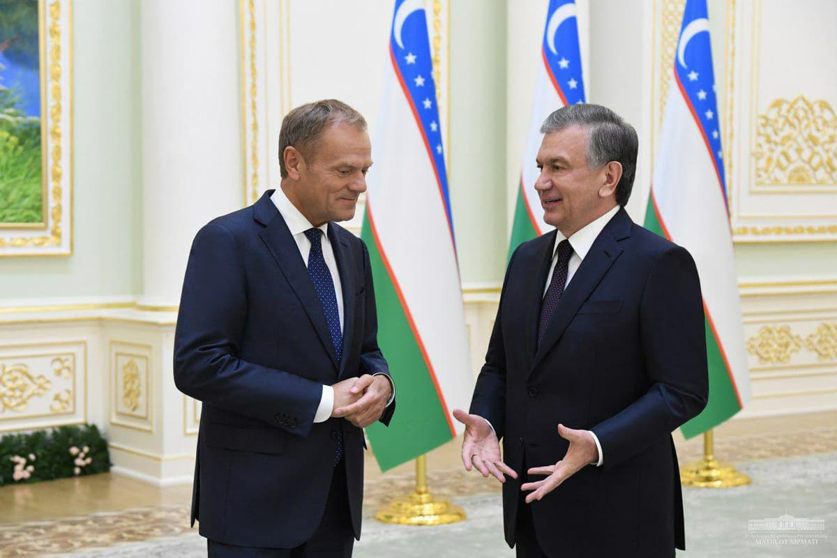 Shavkat Mirziyoyev Donald Tuskni qabul qildi