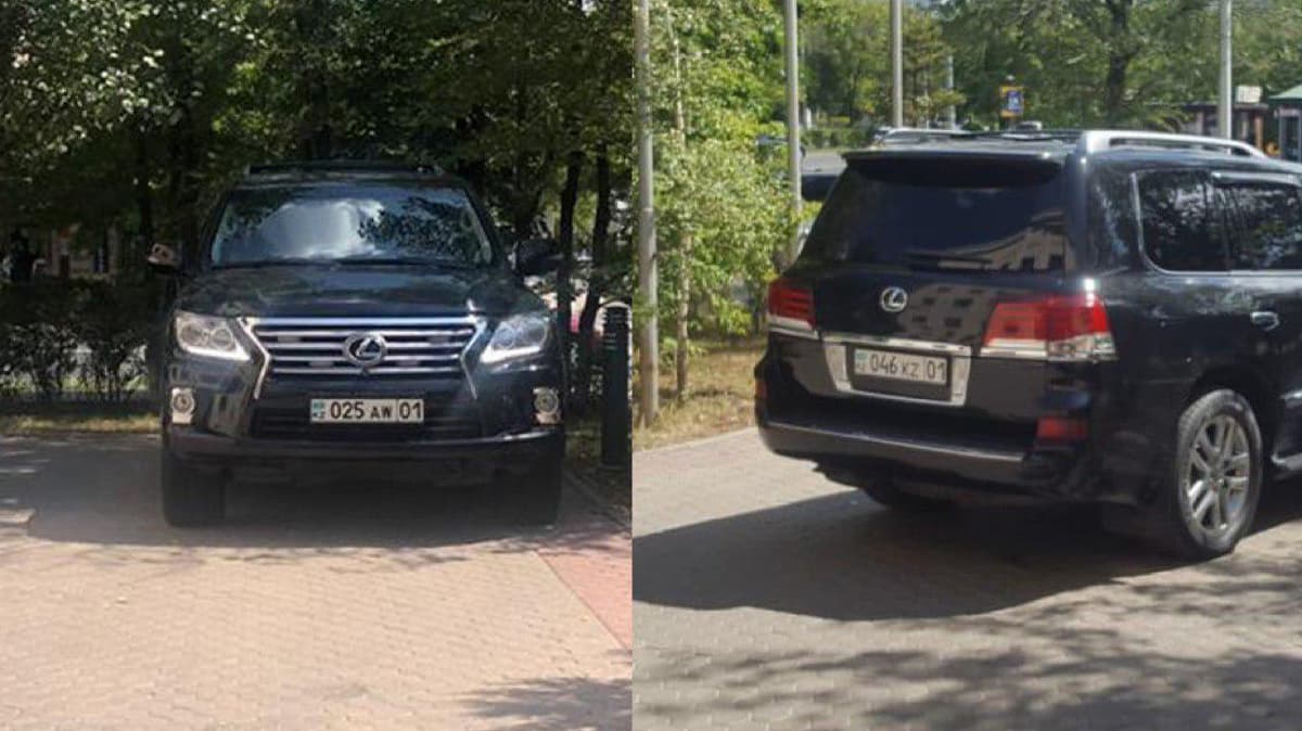 Қозоғистон ички ишлар вазири олд ва орқа қисмидаги рақами турлича машинада юриши “фош этилди”