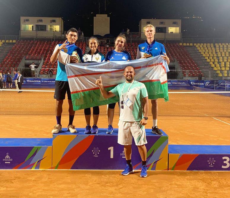 O‘zbekistonlik tennischilar Butunjahon talabalar universiadasida birinchi o‘rinni egallashdi