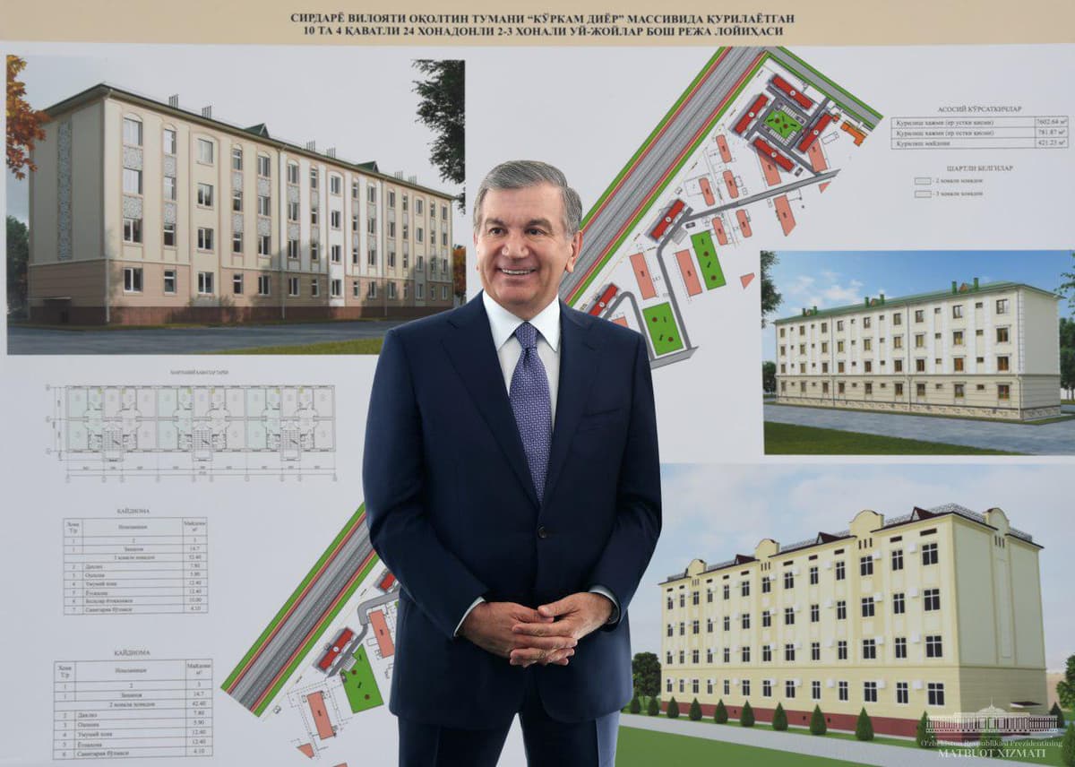 Prezident Sirdaryo viloyatiga bordi va Xovosdagi bunyodkorlik ishlari bilan tanishdi