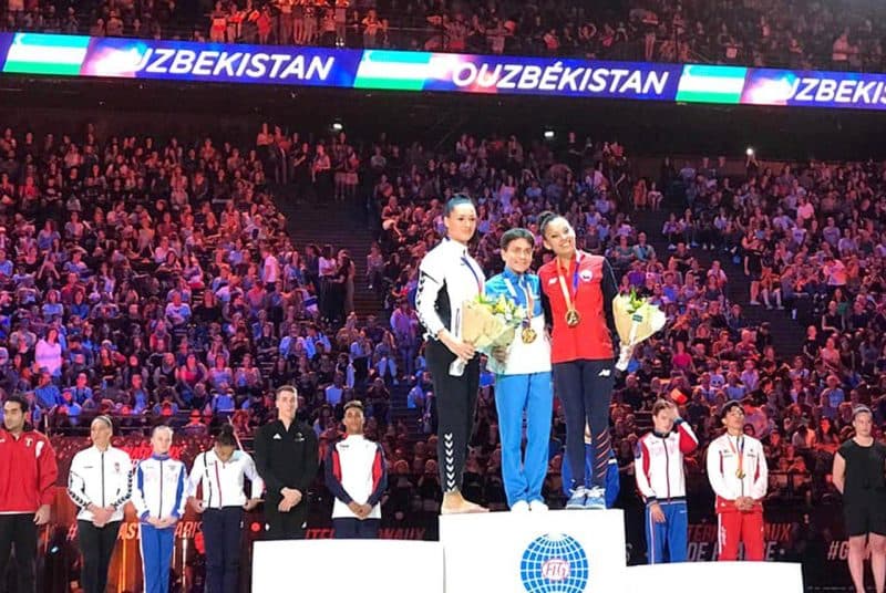 Oksana Chusovitina wins vault at Paris Challenge Cup